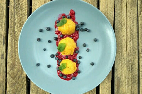 Sorbet mango-banan-cytryna