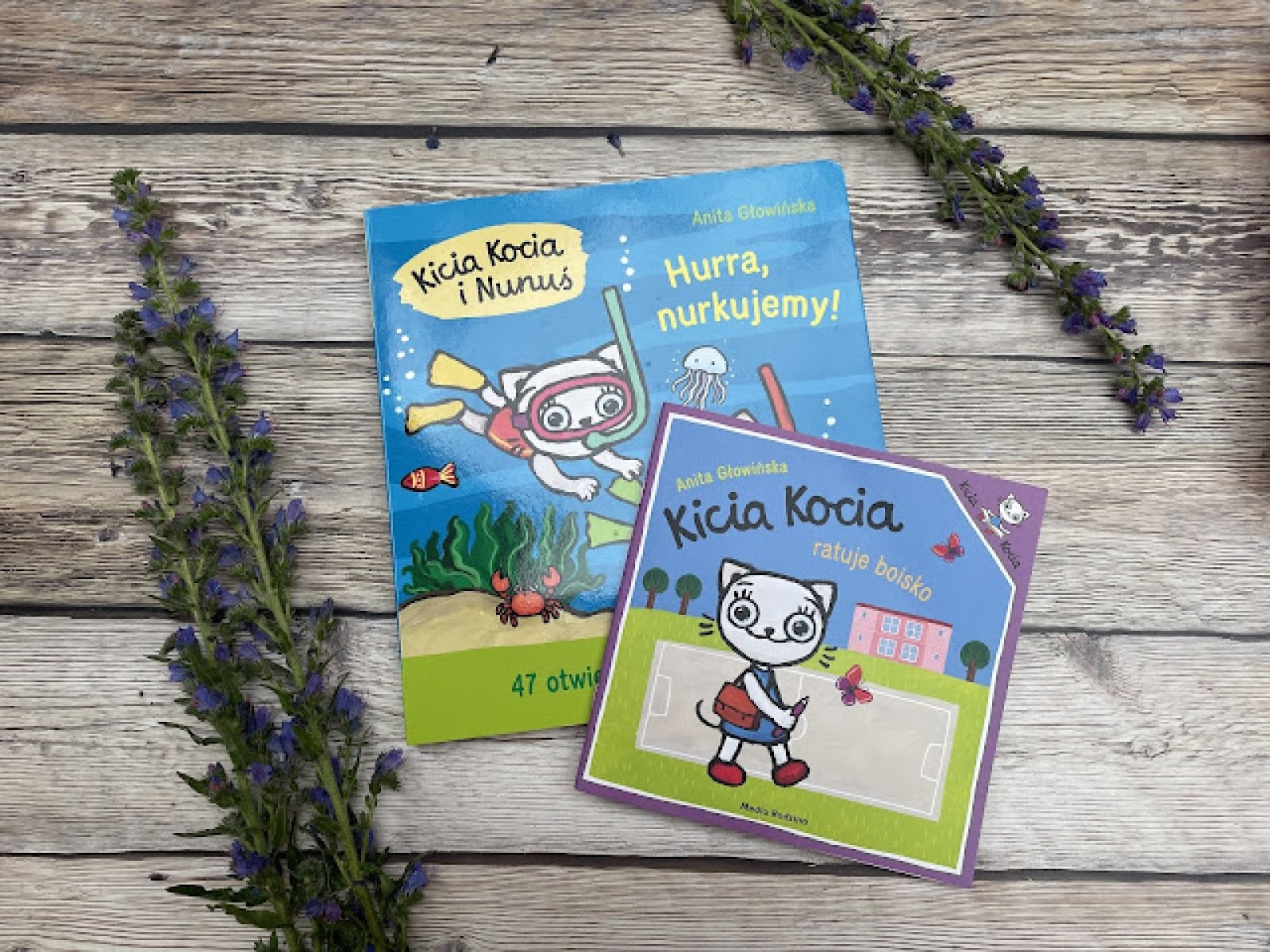 „Kicia Kocia i Nunuś. Hurra, nurkujemy!” oraz „Kicia Kocia. Kto zepsuł samochodzik?”