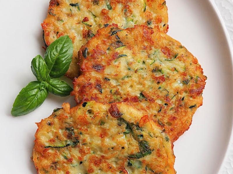 Placki z cukinii z mozzarellą i bazylią