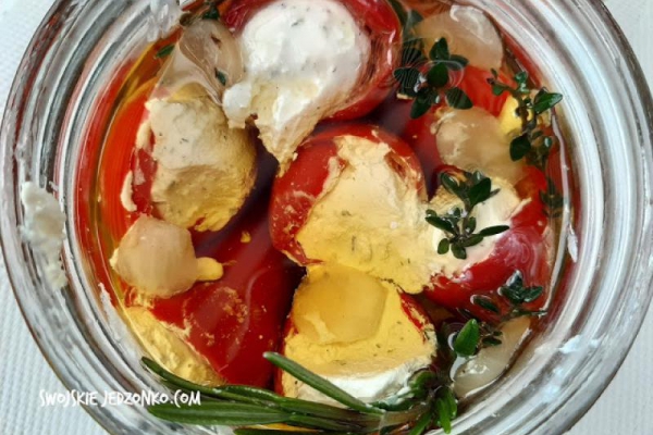 Papryczki faszerowane serkiem - Antipasti