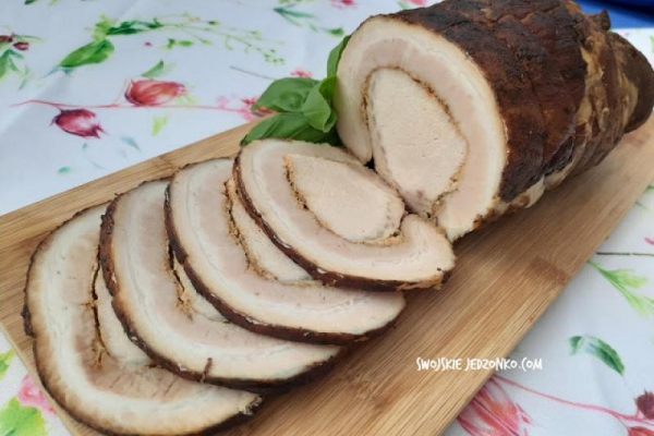 Schab pieczony w boczku