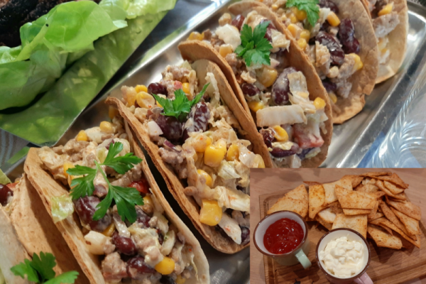 Tacos z sałatką meksykańską i domowe nachosy - po prostu pysznie