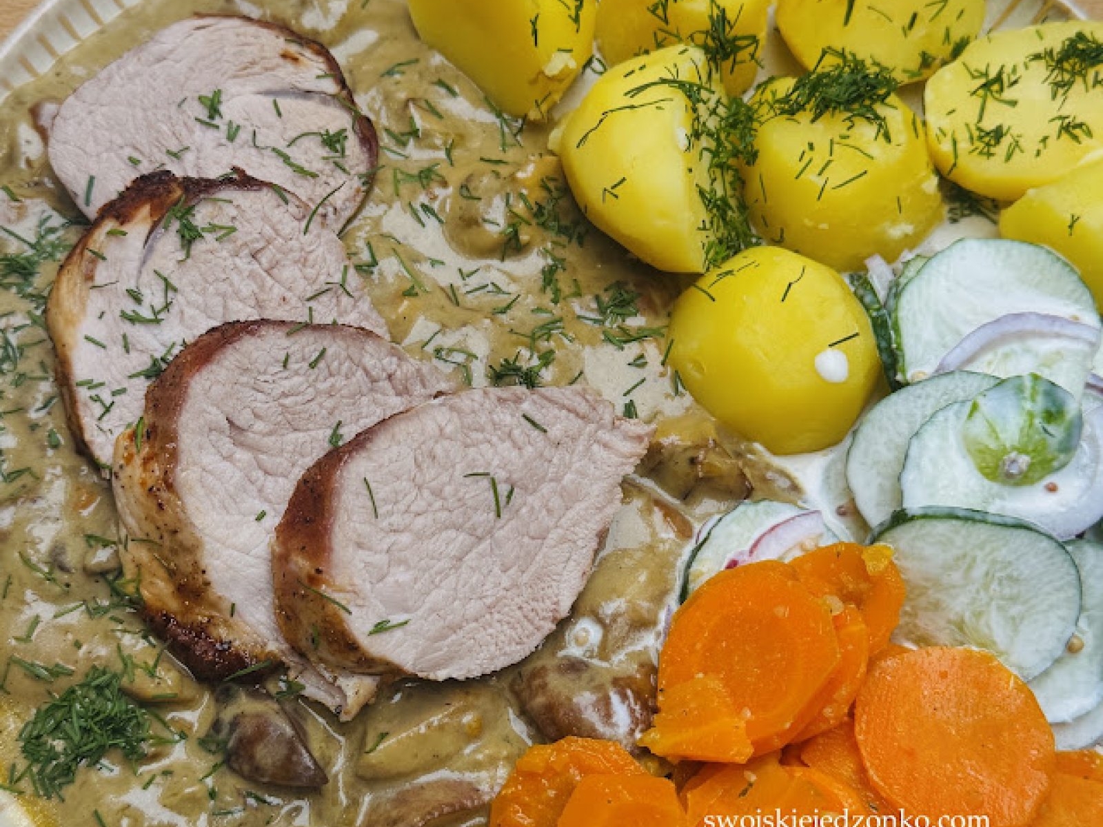 Polędwiczka na sosie z grzybów leśnych