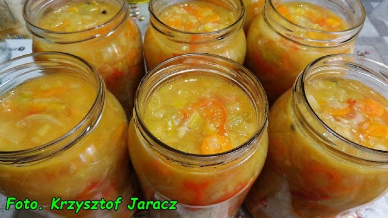 Słodko-kwaśna sałatka z pora ( na zimę )