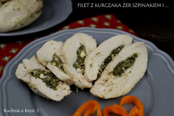 Filet z kurczaka ze szpinakiem i serem feta