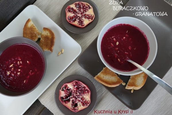 Zupa buraczkowo – granatowa