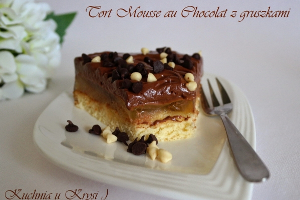Tort Mousse au Chocolat z gruszkami