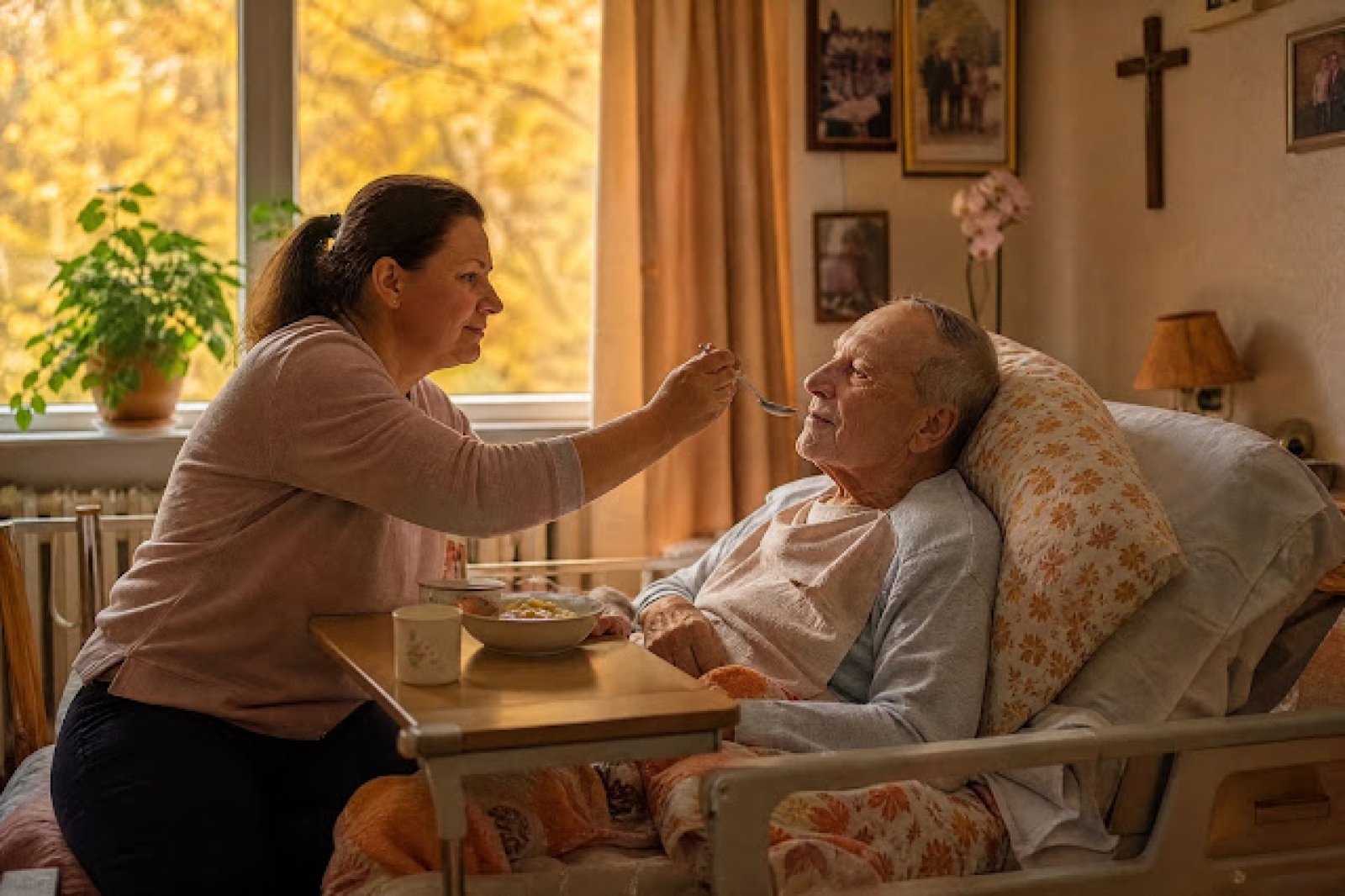 Karmienie osoby leżącej w łóżku: jak to robić bezpiecznie