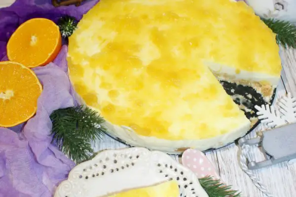 Ciasto śnieżynka z ananasem bez pieczenia