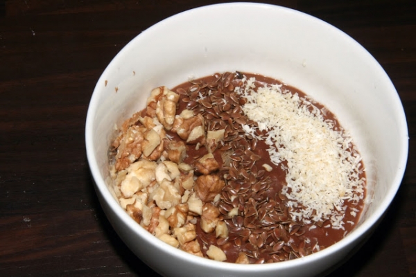 Orzechowo czekoladowa owsianka / Chocolate porridge with Nuts
