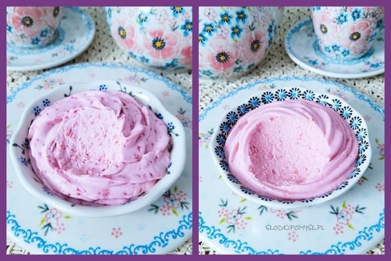 Krem z frużeliną malinową