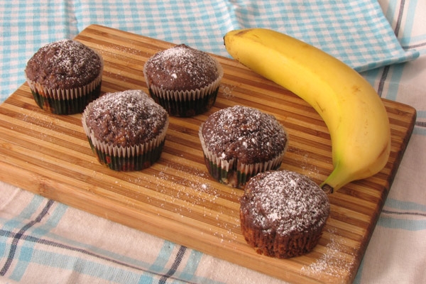 Muffinki czekoladowo - bananowe wg Nigelli :)