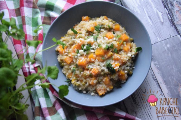 Risotto z dynią i groszkiem