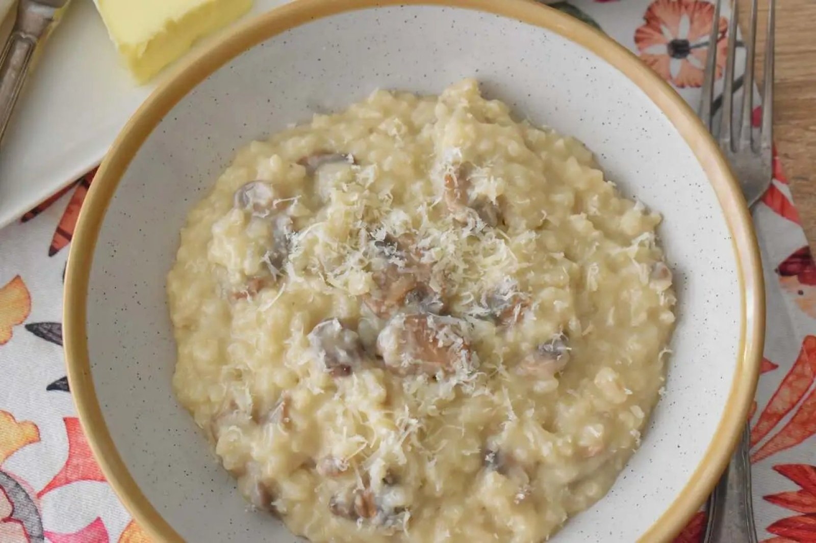 Włoskie risotto z pieczarkami