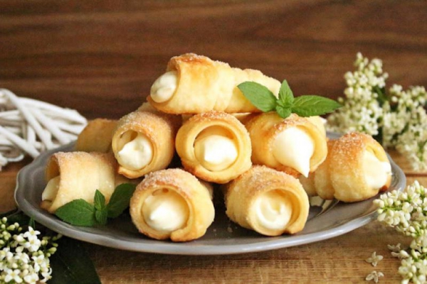 Rurki z kremem waniliowym z mascarpone