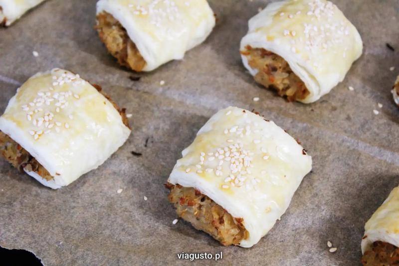 Kapuśniaczki z ciasta francuskiego