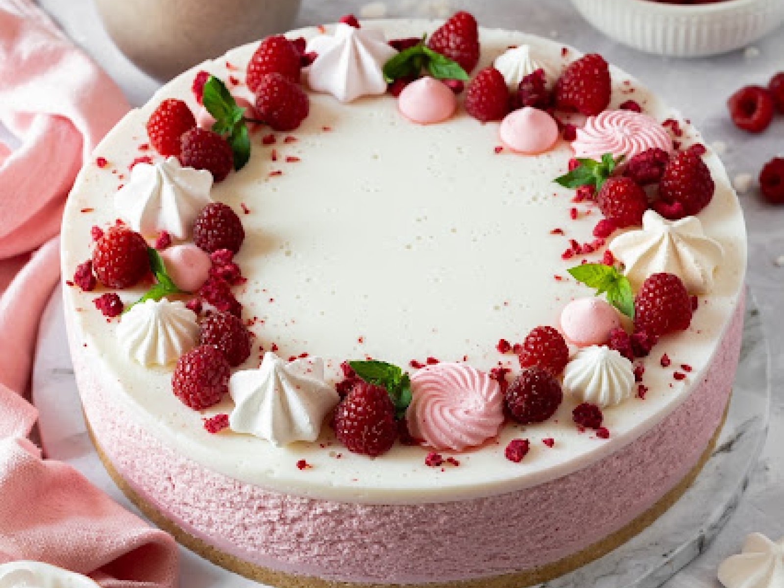 Malinowy sernik na zimno z panna cottą