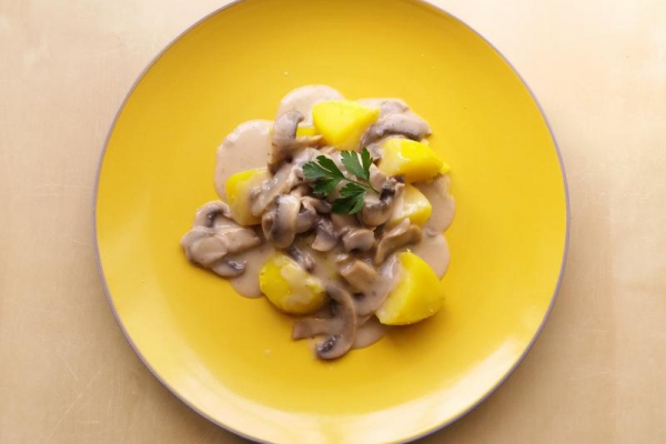 Pieczarki w sosie owsianym (bez mleka)