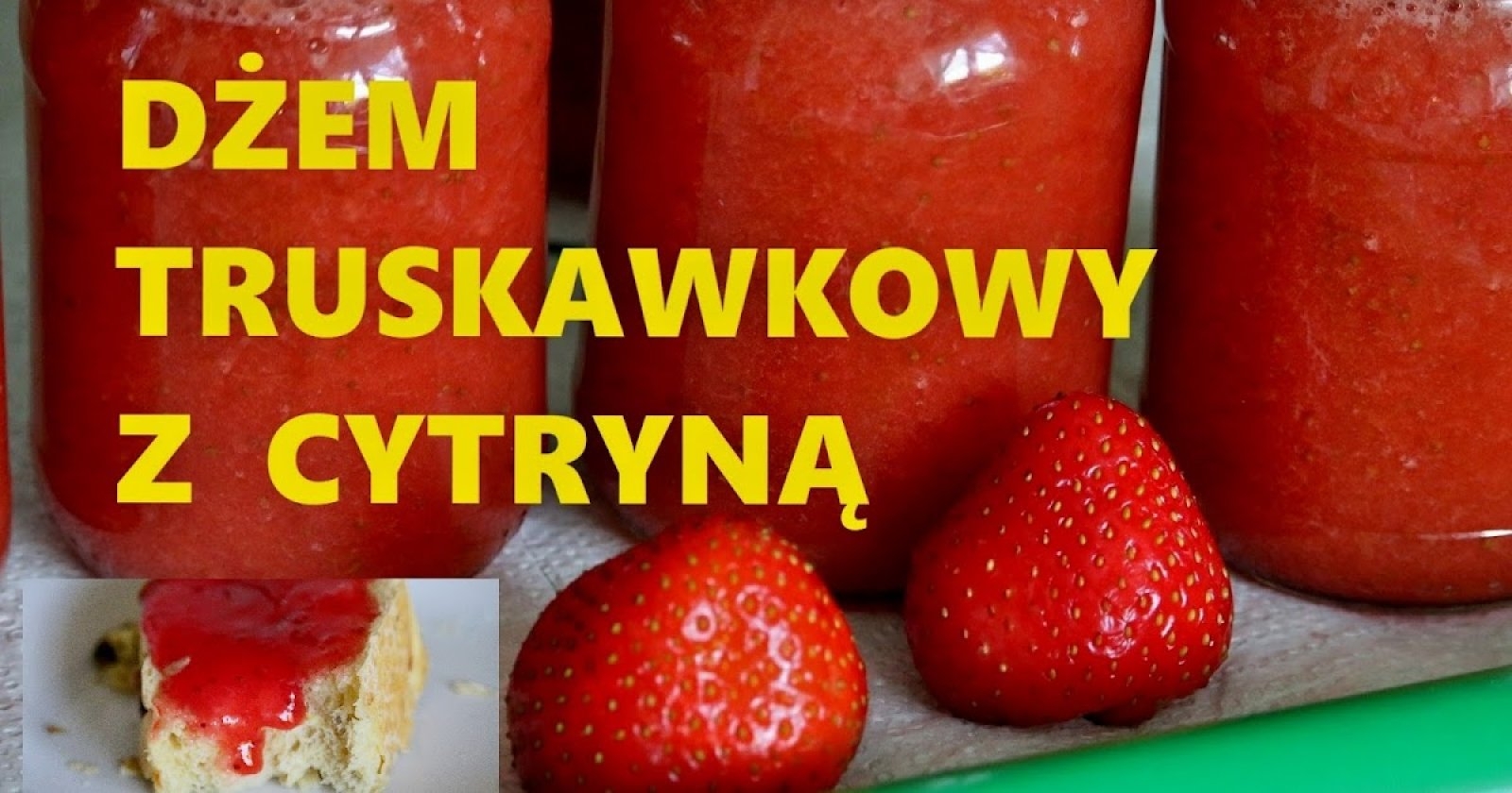 Dżem truskawkowy zmiksowany z sokiem z cytryny doskonały do pieczywa i deserów