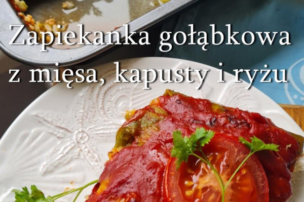 Zapiekanka z mięsa kapusty i ryżu. Zapiekanka gołąbkowa
