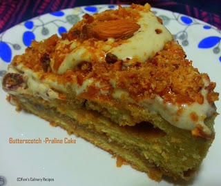 Butterscotch Praline Cake - #100th Recipe Post