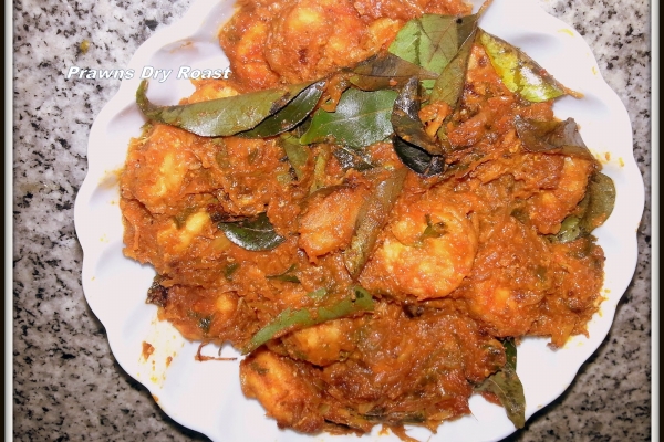 Chemeen Varatiyat- Kerala Prawn Roast ( Dry Version)