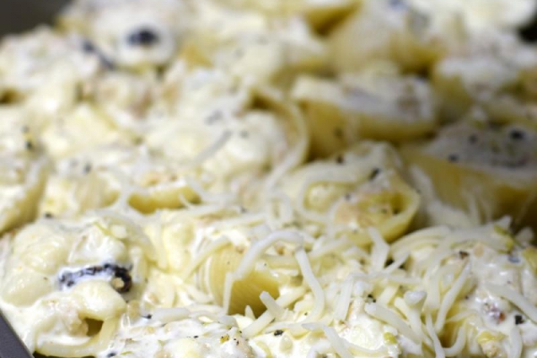 Makaronowe muszle z kurczakiem w śmietanowym sosie