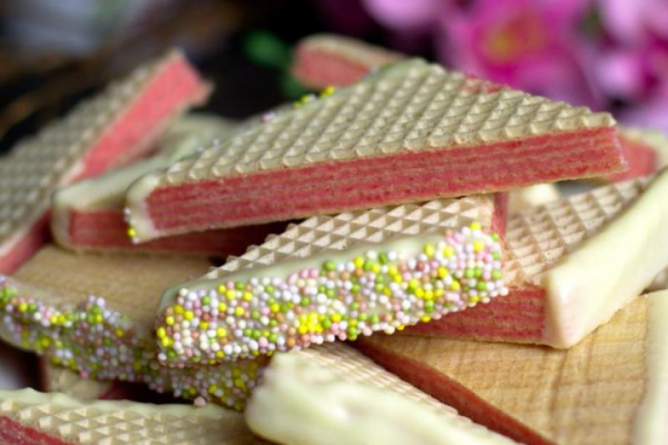 Wafle z galaretką