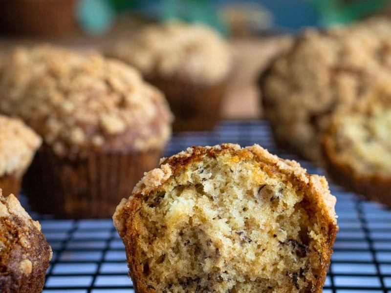 Bananowe muffinki z kruszonką