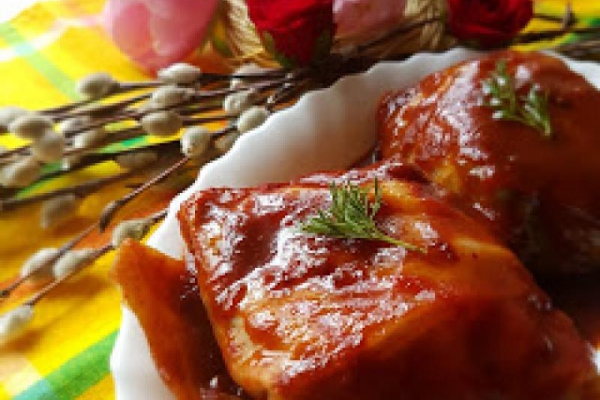 Gołąbki z kurczakiem i pieczarkami w sosie pomidorowym - dieta Dukana, faza II