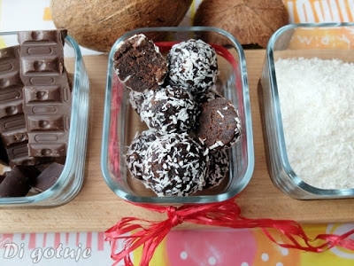 Bajaderkowe kulki czekoladowo-kokosowe