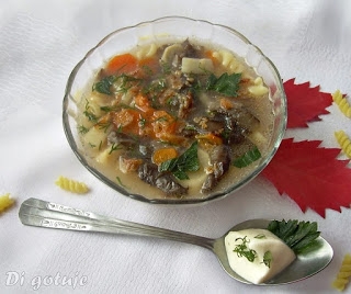 Zupa ze świeżych grzybów (z makaronem)