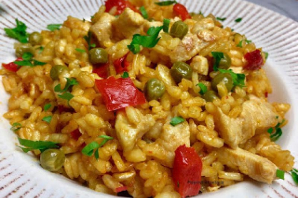 Risotto z kurczakiem na winie