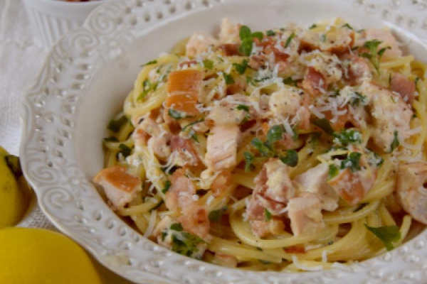 Spagetti carbonara z kurczakiem