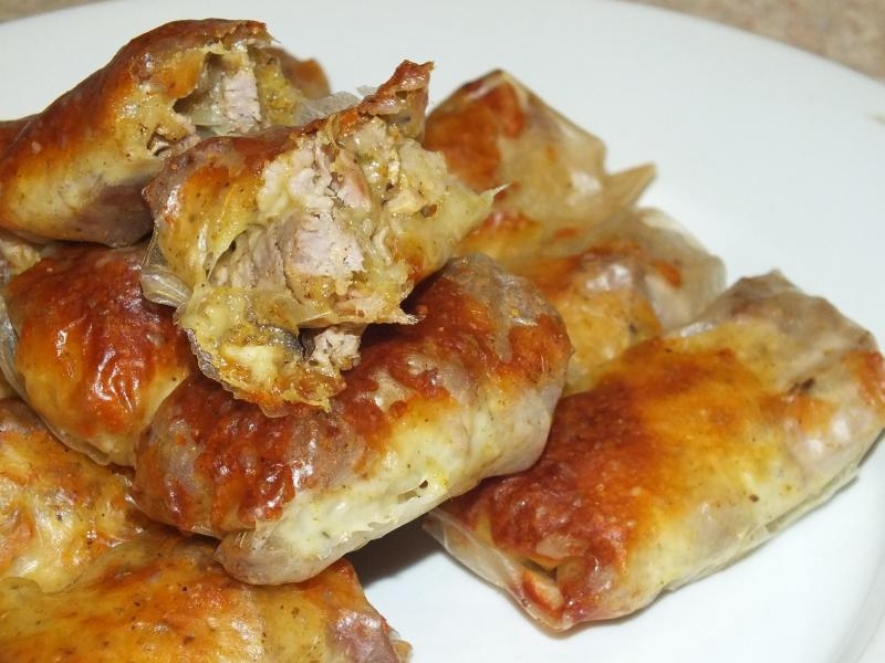 Polędwiczka z mozzarellą pieczona w papierze ryżowym