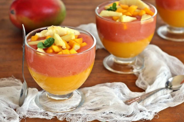 Herbaciany kisiel mango z ananasem bez cukru