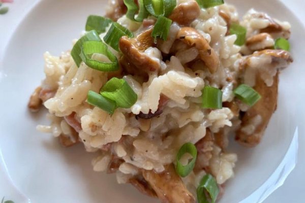 RISOTTO Z KURKAMI I BOCZKIEM