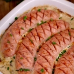 Pieczona biała kiełbasa