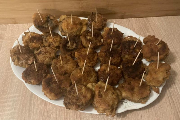 Chrupiące pieczarki w serowej panierce