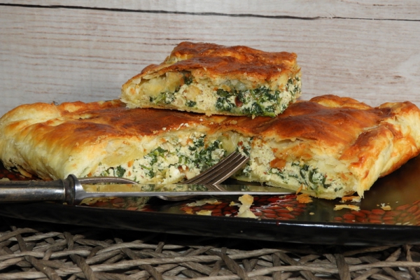 Placek ze szpinakiem i serem ricotta