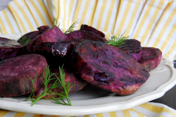 Pieczone fioletowe bataty