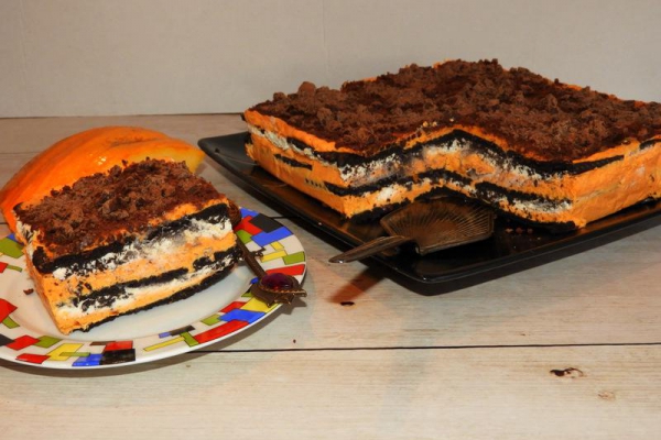 Ciasto dyniowe bez pieczenia z czekoladą