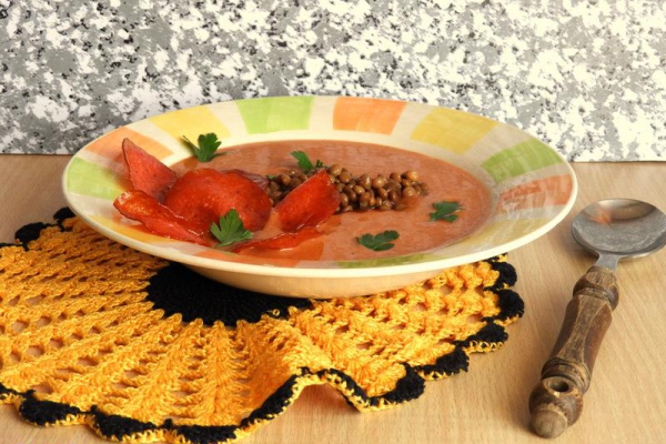 Zupa pomidorowo - groszkowa