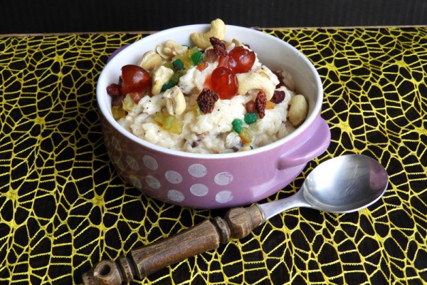 Mleczne risotto z owocami