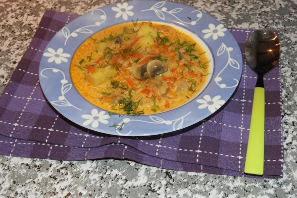 Zupa pieczarkowa z ryżem