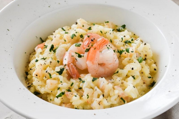 Cytrynowe risotto z krewetkami