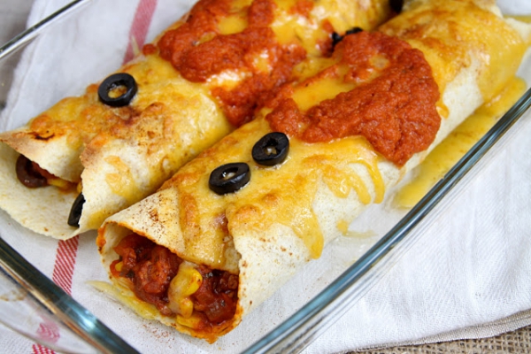 Enchilady z siekaną wołowiną