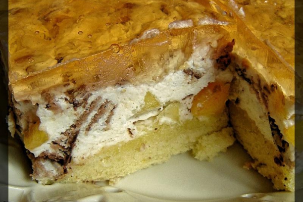 Ciasto Prince Polo z brzoskwiniami