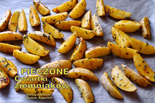Pieczone ćwiartki ziemniaków