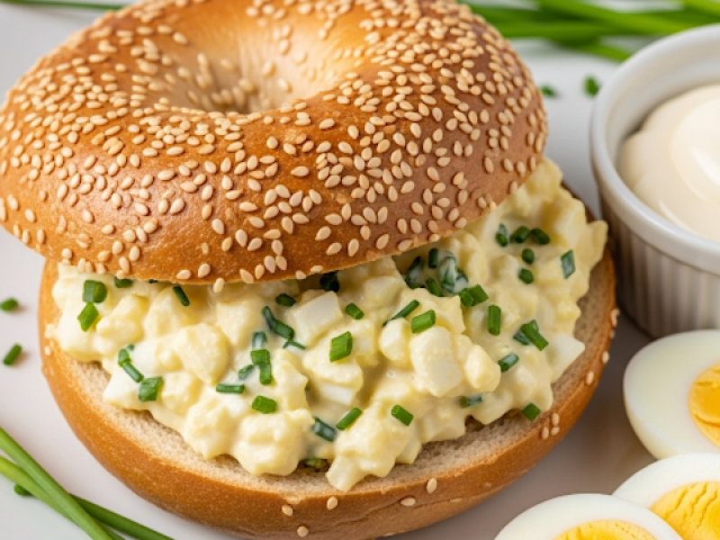 Bajgiel z Pastą Jajeczną – Mini Lunchbox Idealny na Szybkie Śniadanie!
